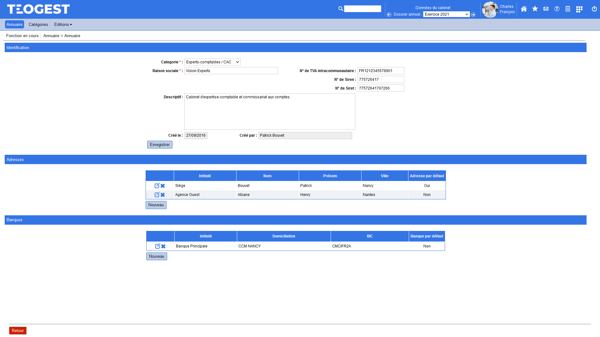 Fiche contact de lannuaire du cabinet